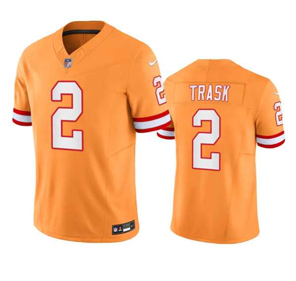 Mens Tampa Bay Buccaneers #2 Kyle Trask Orange Throwback Limited Stitched Jersey->tampa bay buccaneers->NFL Jersey